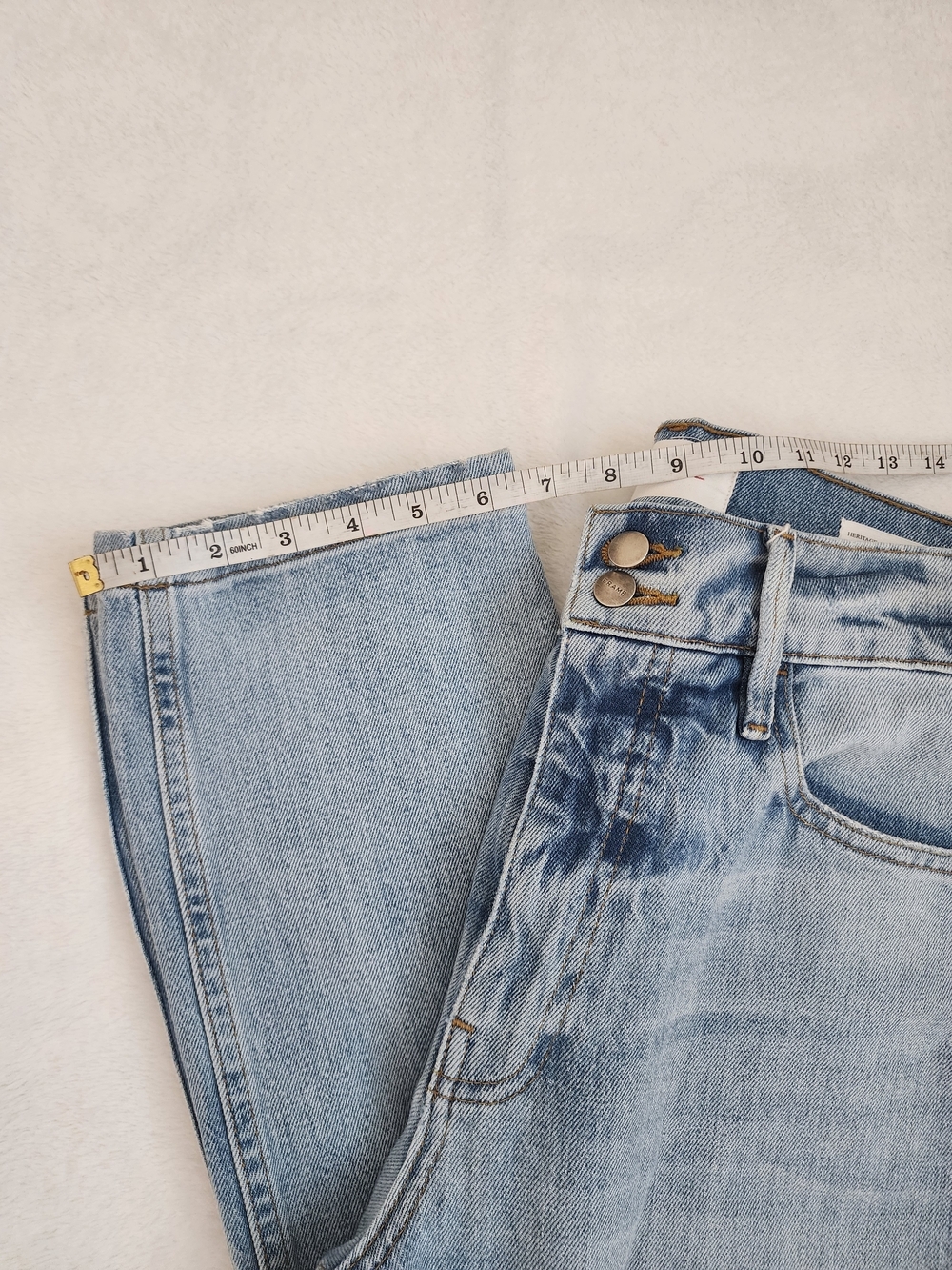 FRAME Le Sylvie Slender Straight Jeans Size 27 Light Wash High Rise Denim - Picture 9 of 12